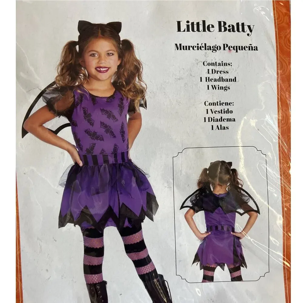 NEW Wonderland Costumes Little Batty Bat Halloween Costume XL 14-16